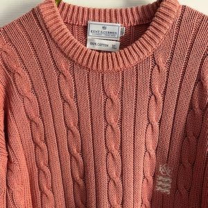 Vintage Kent & Curwen Cable knit salmon sweater XL